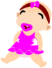 Baby In Da Pink Dress Clip Art