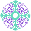 Damask Flourish- Purple Mint Clip Art