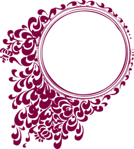 Cranberry Filligree Frame Clip Art