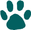 Dark Teal Paw Print Clip Art