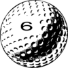 Golf Ball Number 6 Clip Art