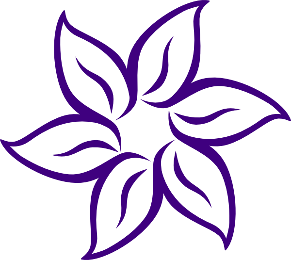 Purple Flower Outline clip art