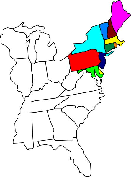 blank northeastern map