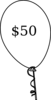 $50 Clear Balloon Clip Art