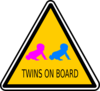 Twins On Board Sign Clip Art