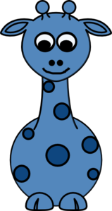 Giraffe-front Blue Clip Art
