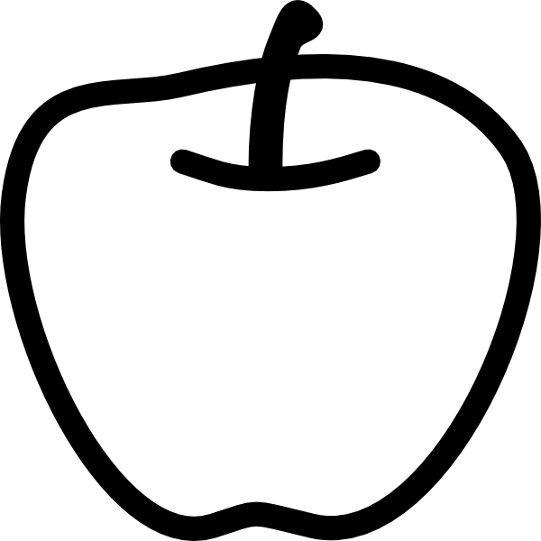 clipart of apple black and white - photo #7