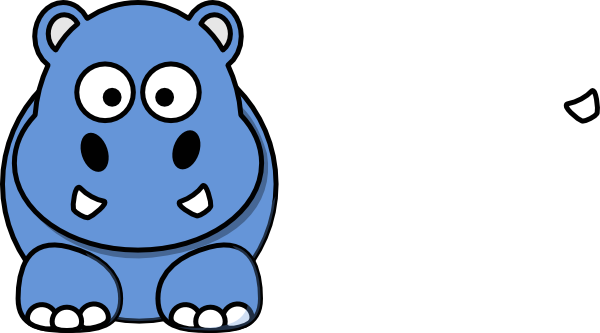 Blue Hippo Animated Clip Art at  - vector clip art online, royalty  free & public domain