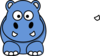 Blue Hippo Animated Clip Art