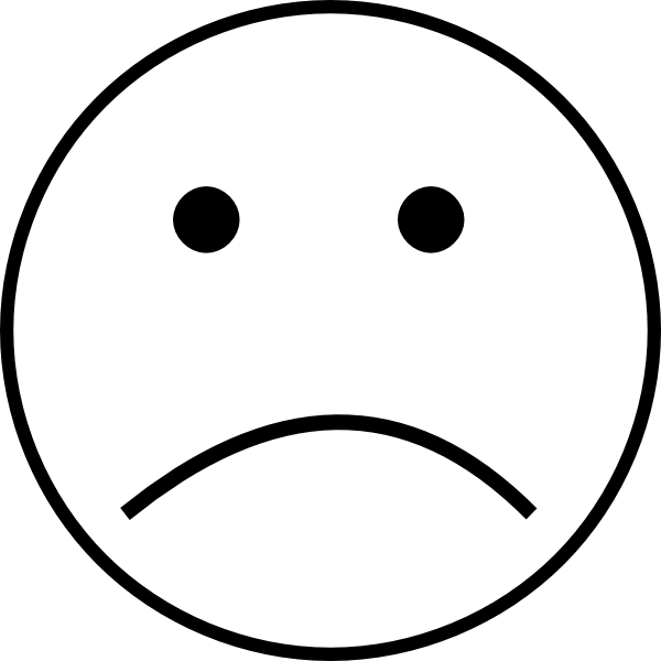 clip art sad faces. Black And White Sad Face clip