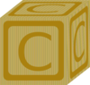 Gold Block C Clip Art