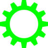 Lime Green Cogwheel Clip Art