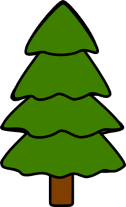 4 Layer Green Fir Tree Clip Art