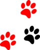 Black/red Paw Print Clip Art
