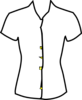 Ladies Shirt, Black And White Clip Art