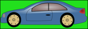 Blue Auto (green Background) Clip Art