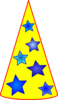 Blue Stars On Yellow Thinking Hat Clip Art