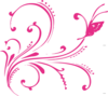 Pink Swirl Butterfly Clip Art