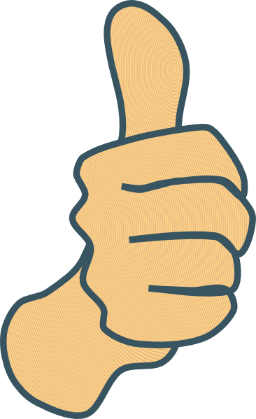 Thumbs Up, Modified Original With Dark Blue Borders Clip Art at Clker