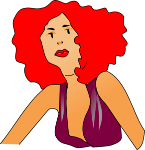 Retro Red Haired Woman  Clip Art