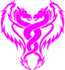 Twin Pink Dragons Clip Art