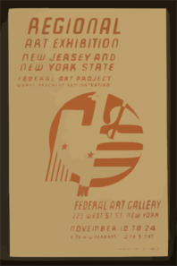 Regional Art Exhibition - New Jersey And New York State Federal Art Project Works Progress Administration - Federal Art Gallery. Clip Art