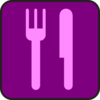 Purple And Pink Knife And Fork Clip Art