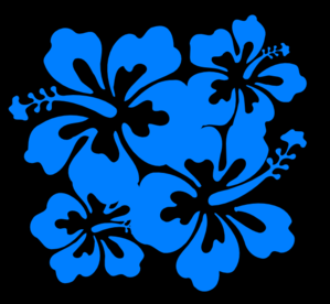 Hibiscus Blue Black Clip Art