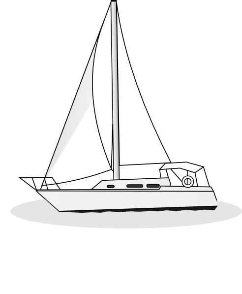 Yacht Outline Clip Art at Clker.com - vector clip art online, royalty