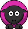 Sheep - Pinky Purple On Black  Clip Art