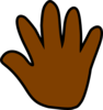 Dark Brown Handprint Clip Art