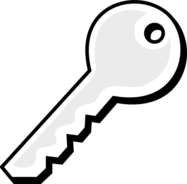 clipart black and white key - photo #14