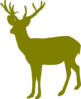 Deer Blackout - Green Clip Art