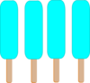4 Light Blue Single Popsicle Clip Art