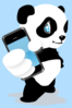 Panda With Mobile Phone Clip Art