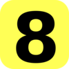 Yellow Rounded Number 8 Clip Art