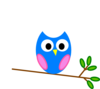 Blue/pink Owl Clip Art