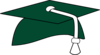 Green Graduation Cap White Tassel Clip Art