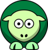 Sheep 2 Toned Greenss Looking Straight Clip Art