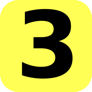 Yellow Rounded Number 3 Clip Art