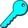 Turquoise Key Clip Art