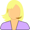 Blond Woman Lilac Shirt Clip Art