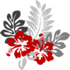 Right Red And Grey Hibiscus Clip Art