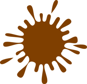 Ink Splash With Drops Brown Clip Art