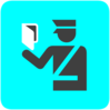 Immigration Police In Bright Blue Clip Art