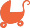 Orange Pram Clip Art