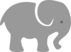 Gray Elephant Solid Clip Art