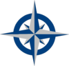 Compass Rose - Blue And Grey Clip Art