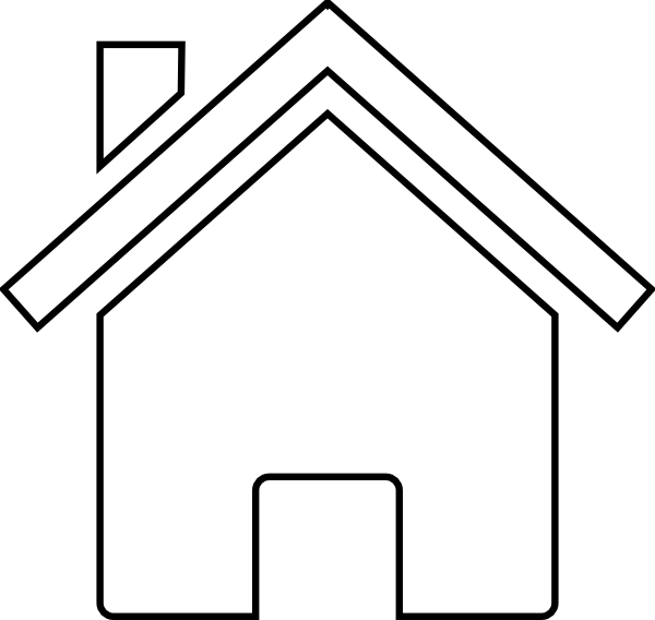 free black and white clip art house - photo #12