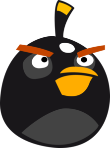 Black Angry Bird  Clip Art
